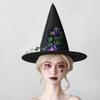 Rose Halloween Witch Hat Lace Veil Feather Halloween Cap Creative Flower Wizard Cap  Masquerade