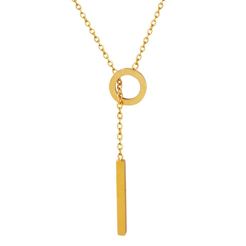 Hainon Stainless Steel Necklace Collarbone Chain Retro Tassel Pendant Necklace 21.6inches