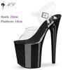 Fashion 20cm High Heels Sexy Platforms Sandals Stripper Pole Dance Shoes Women Wedding Colorful Plus Size Ladies Sandal Summer