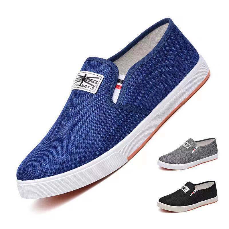 Frühling und Herbst Herren Denim Canvas Einzelschuhe Jungen Studentenschuhe Lässig Bequem Leinen Board Schuhe