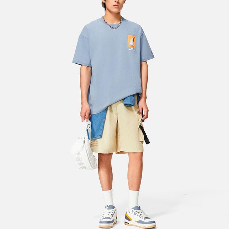 Li Ning X Phil Hackett T Shirt Unisex Soft Gray Blue AHSS859-1