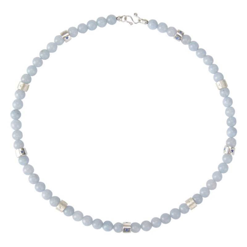 Fillow Blue Calcedony Star Ball Necklace