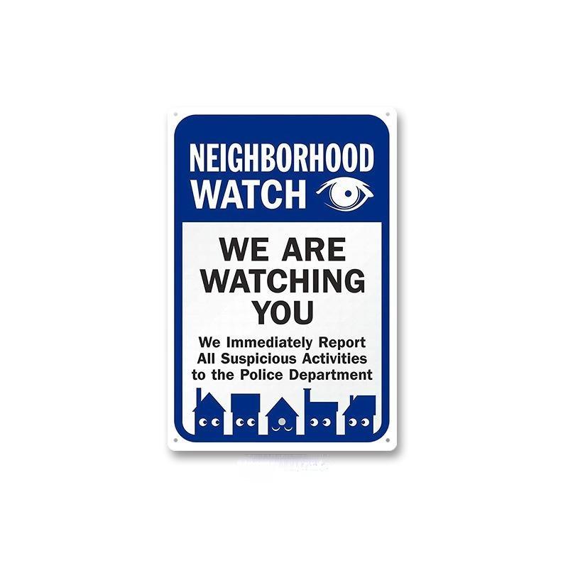 HD Metal Tin Sign Vintage Warning  No Trespassing Wall Decor Retro 24 Hour Video Surveillance Biohazard Funny Sign for Home Bus