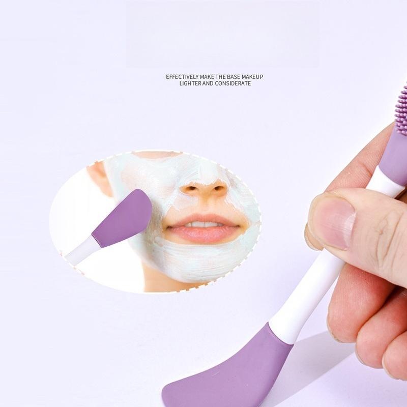 1PC Double Head Silicone Mask Brush Face Cleansing Massage Brush Mud Mask Applying Face Homemade Soft Film Tool Special Brush