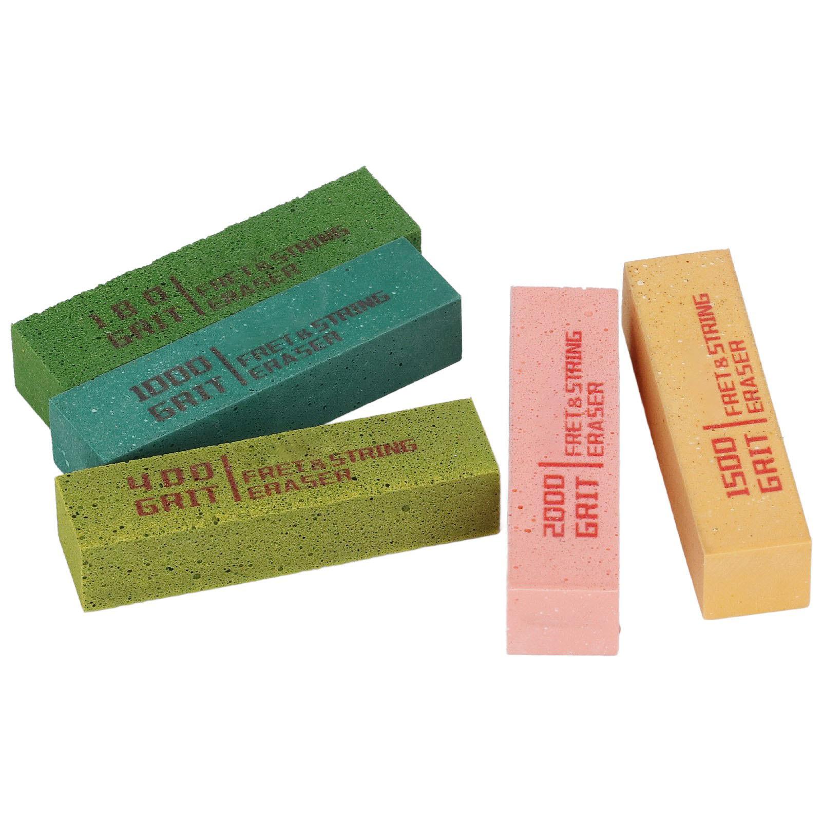 

5 шт. ластик для струн гитарных ладов 180 400 1000 1500 2000 зернистость резиновые блоки для полировки ладов для бас-гитар