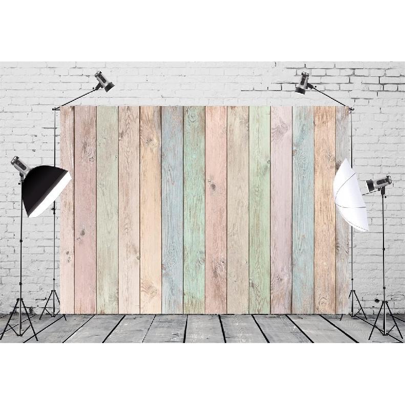 BELECO 7x5ft Fabric Colorful Wood Backdrop Easter Pastel Colored Wood Planks Photography Backdrop Easter Decor Birthday Party Baby Shower Boy Girl