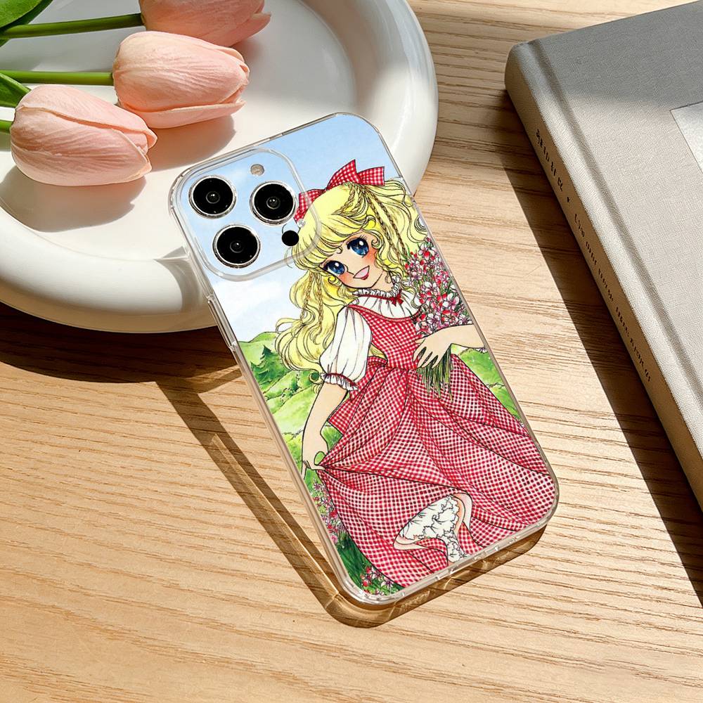 Candy 90s Anime Phone Case For iPhone 17 16 15 14 13 12 11 Mini Pro Max Plus Transparent Cover