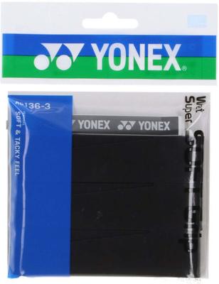 YONEX Wet Super Soft Grip 007 Black (3-pack) AC136-3