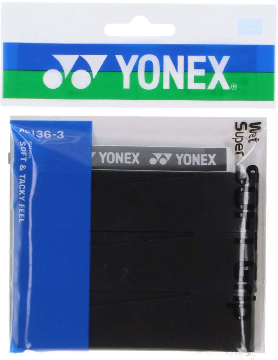 Yonex Wet Super Soft Grip 007 Black (3-pack) AC136-3