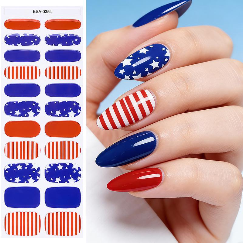 Adesivi per Unghie in Gel Impermeabili Francesi - Carini Cartoni Animati Nail Art Senza Cottura per Stili Europei e Americani