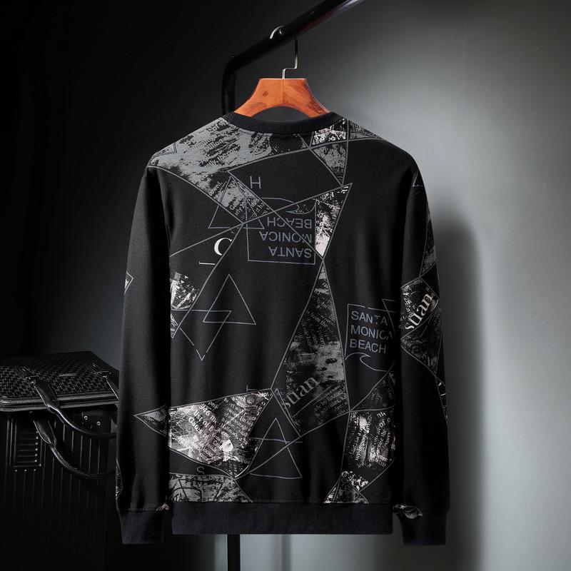2020 Autumn/Winter Youth Plus Size Men's Velvet Thick Round Neck Trendy Sweatshirt