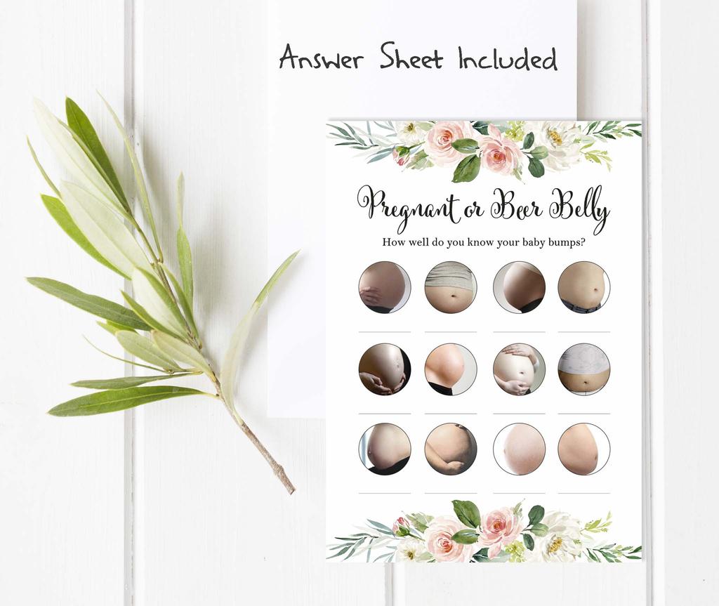 Inkdotpot Pregnant Or Beer Belly Game Baby Shower Game Cards Party Supplies Activity Cards Baby Shower Gender Neutral Games Its A Boy Or