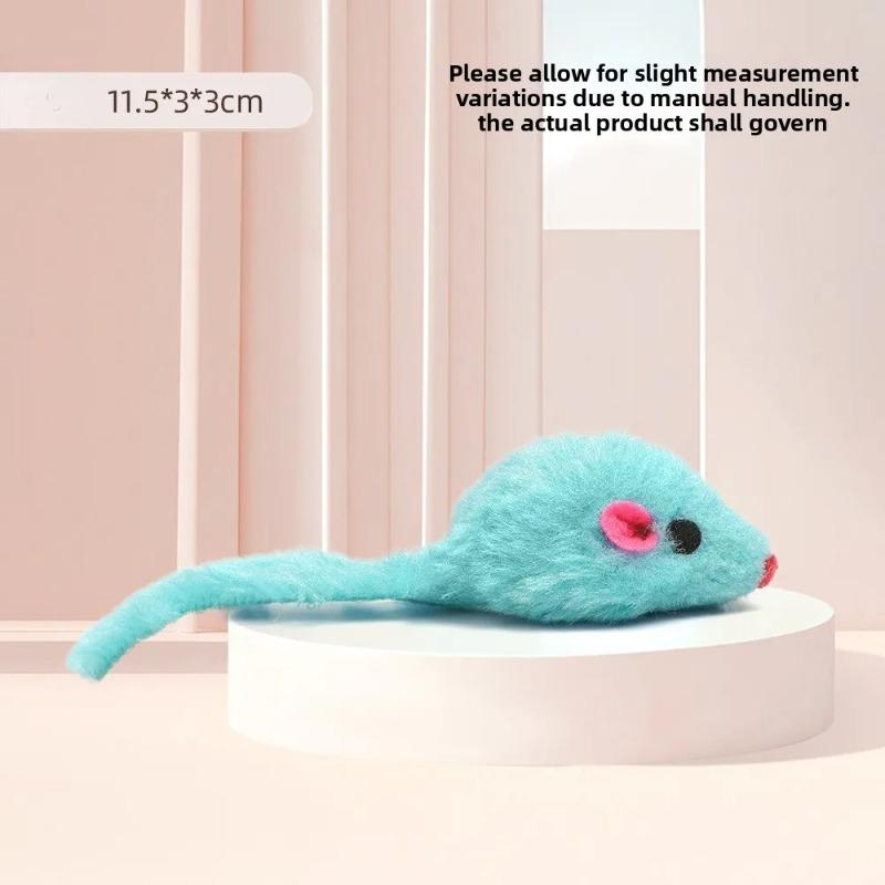 10/20PCS Rabbit Cat Toys Rainbow Feathered Mouse Fun Interactive Play For Kittens And Adult Cats