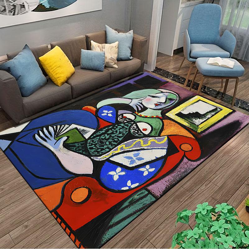 Abstract Cubist Woman Artwork Suitable As a Non-slip Mat for the Living Room or Bedroom Sofa