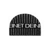 DEINET DEINET LOGO KNIT BEANIE IN BLACK