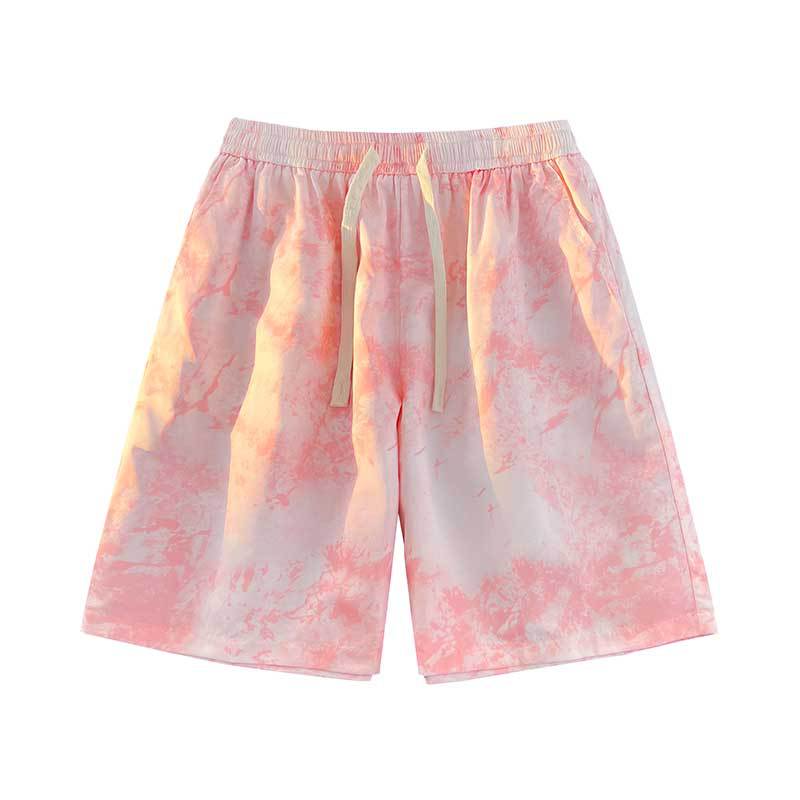 Letnie Spodnie Plażowe Męskie Spodnie Outdoorowe Drukowane Spodnie Pięciokwartowe Para Wakacje na Plaży Casualowe Spodnie