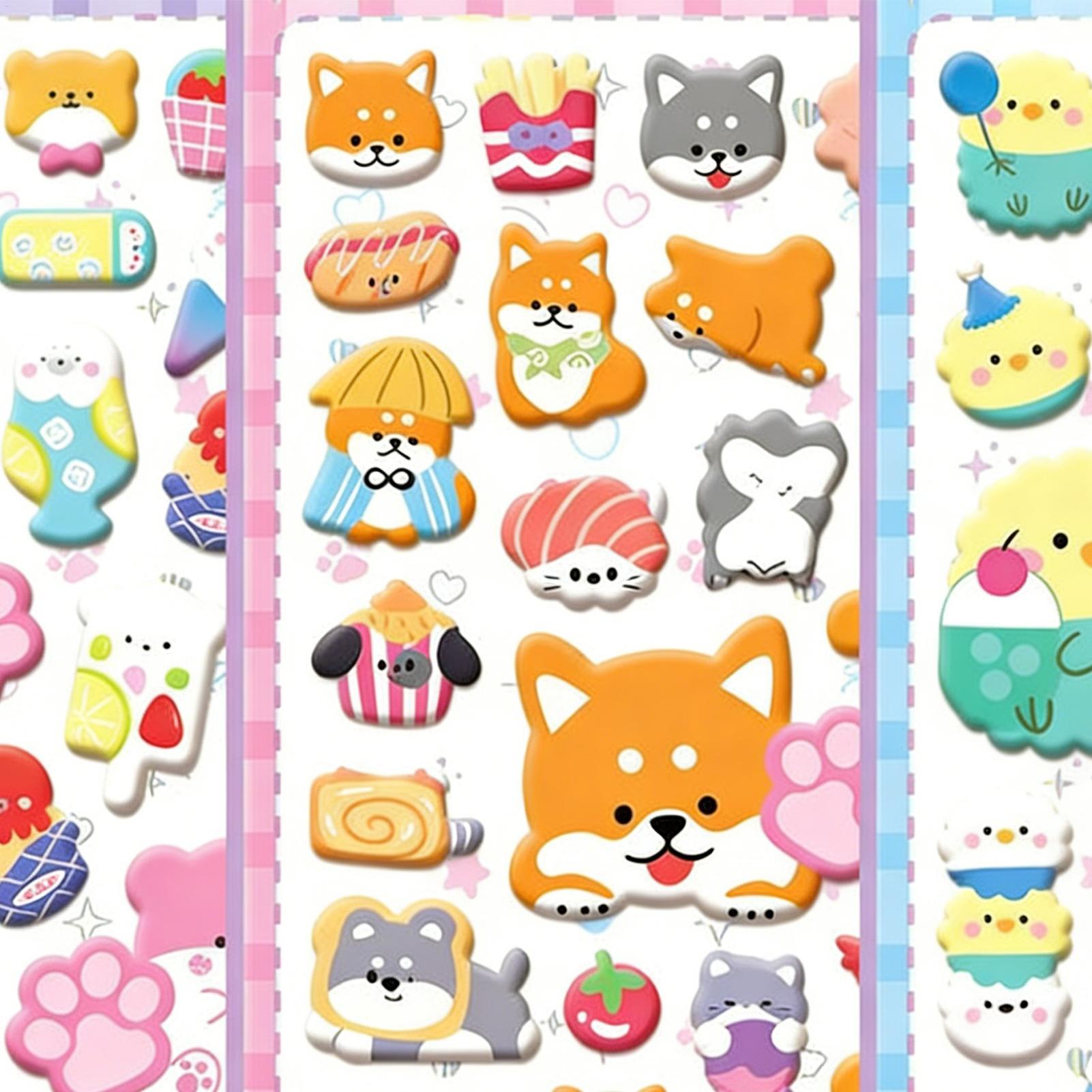 

3D Stickers for Kids Decorative Animal Paw Print Decal 4 Sheet Variety Cute Mini Stickers for Phone Case Laptop Water Bottle China Mainland