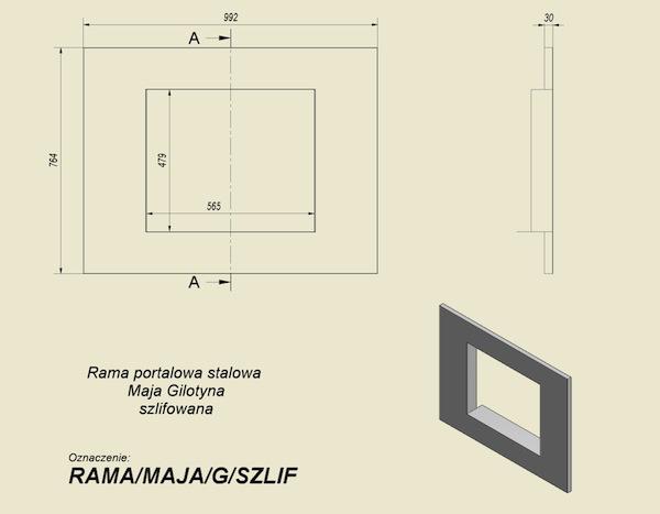 Brushed Steel Frame for MAJA Insert with Guillotine