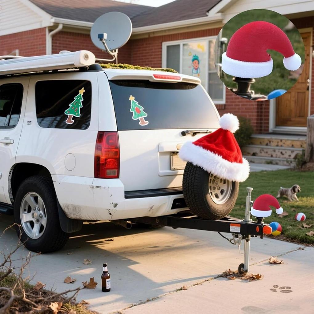 Trailer Hitch Cover Funny Car Trailer Coupling Cap Christmas Santa Hat Hitch Cover Holiday