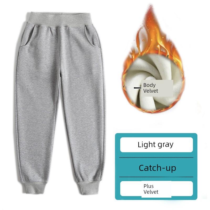 Sweatpants Dark Blue and Dark Gray Straight-leg Kids School Uniform Pants 150CM