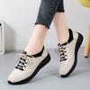 Spring and Autumn PU Leather Tendon Sole Shoes Women's Wear-Resistant Flat Casual Cowhide Middle-Aged and Elderly Mom Shoes
