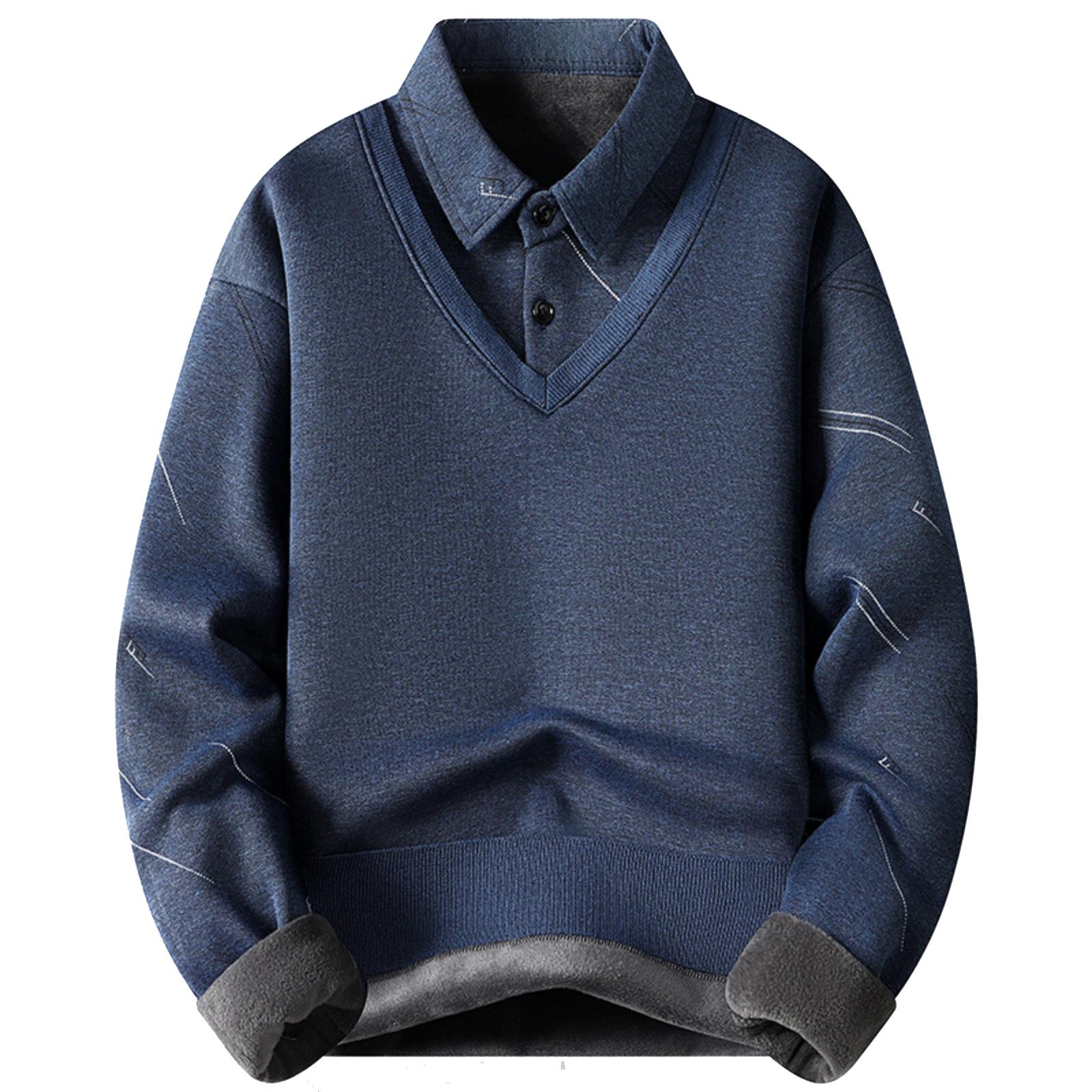 

Men s Casual Color-blocking And Patchwork Style Two-piece Hoodie, Men s Loose V-neck Patchwork Lapel Shirt Hoodie L тёмно-синий