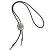 Braided Shoestring Bolo Tie with Large Flower Charm Cowboy Necktie Necklace Country Bolo Tie Cowboy