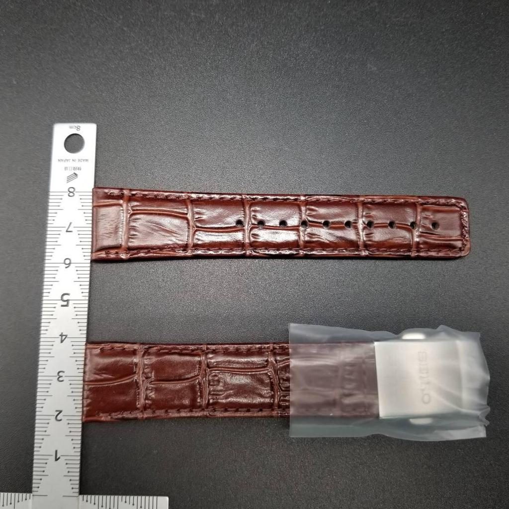 Used Genuine SEIKO Seiko Leather Strap Cowhide CrocFeraligatr Embossing 20mm Brown SBTM048/7B22-0BC0 Etc. Seiko Spirit DG43JB