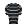 Women's Fashion Striped Leg Of Mutton Short Sleeve Casual T-Shirt