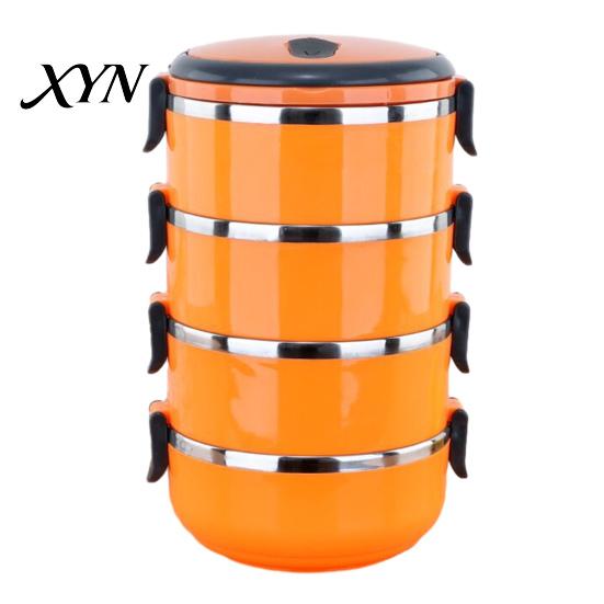 Leak Proof Meal Prep Stackable Insulated Lunch Box with Handle, Stainless Steel Interior Easy Cleaning Office Work Design, Leak-Proof Portable
