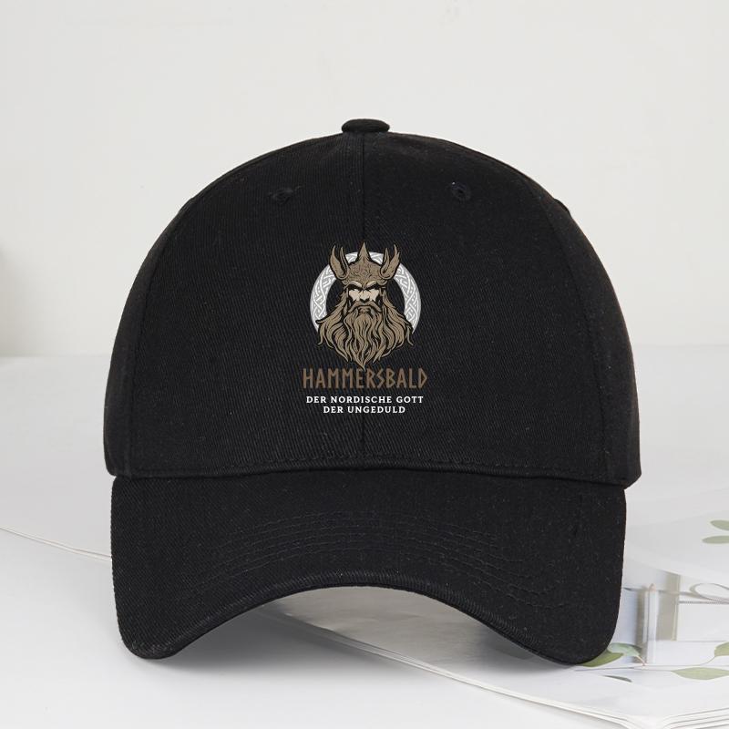 Hammersbald Printed Baseball Cap Soft, Comfortable, Lightweight, Breathable, Adjustable Retro Viking Style, Bold And Fashionable