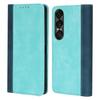 For Sony Xperia 1 VII Case Calf Texture 3 Card Slots Color Splicing Leather Phone Cover