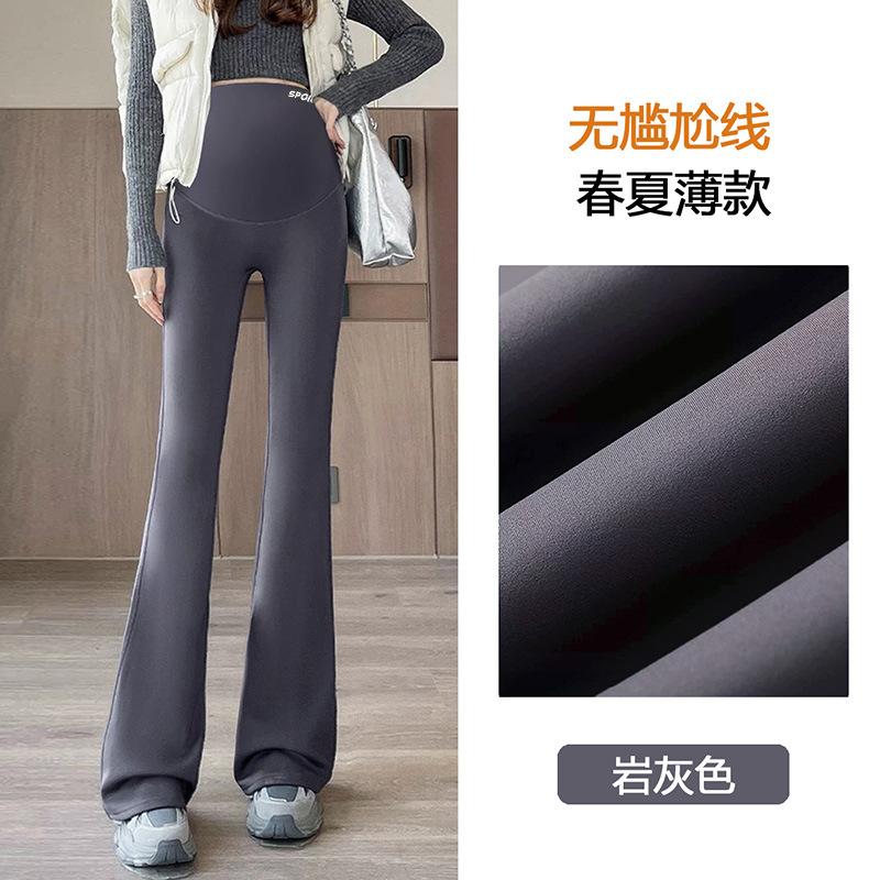 

Pregnant women shark leggings wear yoga pants women s autumn and winter pregnant women s sweatpants spring and autumn seamless support pregnancy pants 2XL [Suitable for 125-70 kg] серый