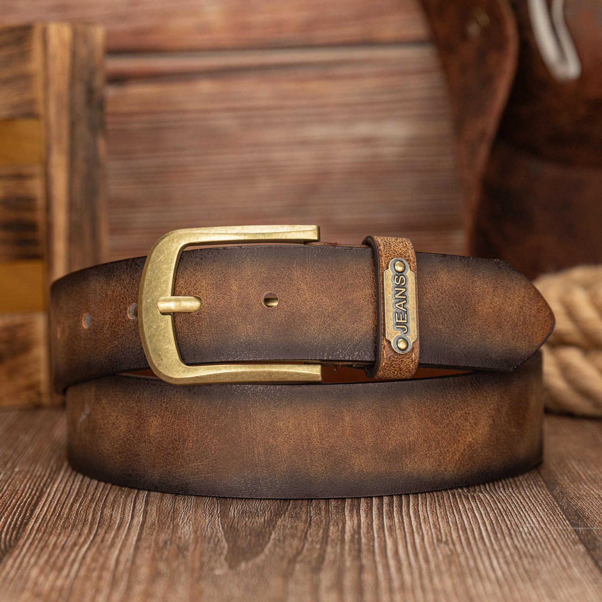 Retro Arc Smooth Needle Letter Ring Belt - Unisex PU Leather, European & American Trend 110 cm