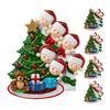 Custom Family Christmas Ornaments with Name Peeking Family of 2/3/4/5/6 Christmas Tree Ornament Holiday Gift for Family Friend