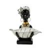 Decorative African Woman Figurine with Basket Multipurpose