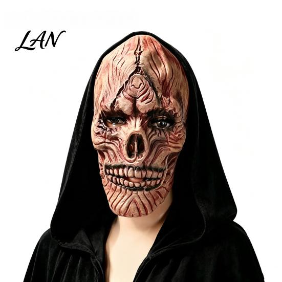 Skin Friendly Latex Masque Scary Halloween Masque, Horror Full Face Skull for Costume, Cosplay Party, Haunted House Prop Breathable