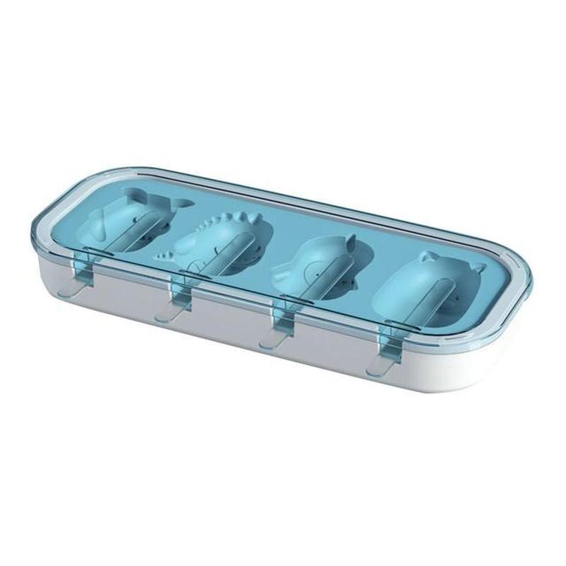 Formă din silicon pentru înghețată cu 4 celule Mucegai pentru ghiocete de vară Mașină pentru gheață Suc de fructe Congelator Tavă cu gheață Mucegai pentru gătit pentru prăjituri Instrumente de coacere