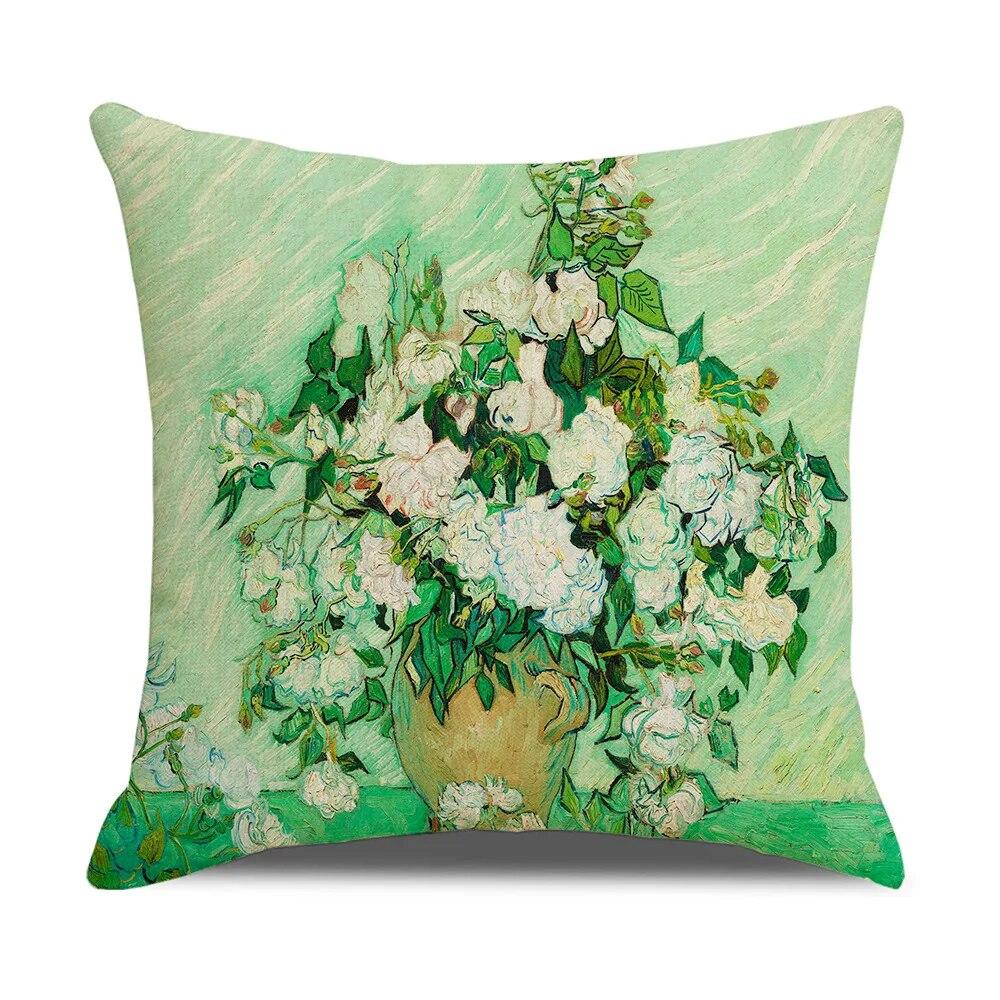 Vintage Art Cushion Cover Van Gogh Oil Painting Pillowcase Living Room Sofa Decoration Pillowcase