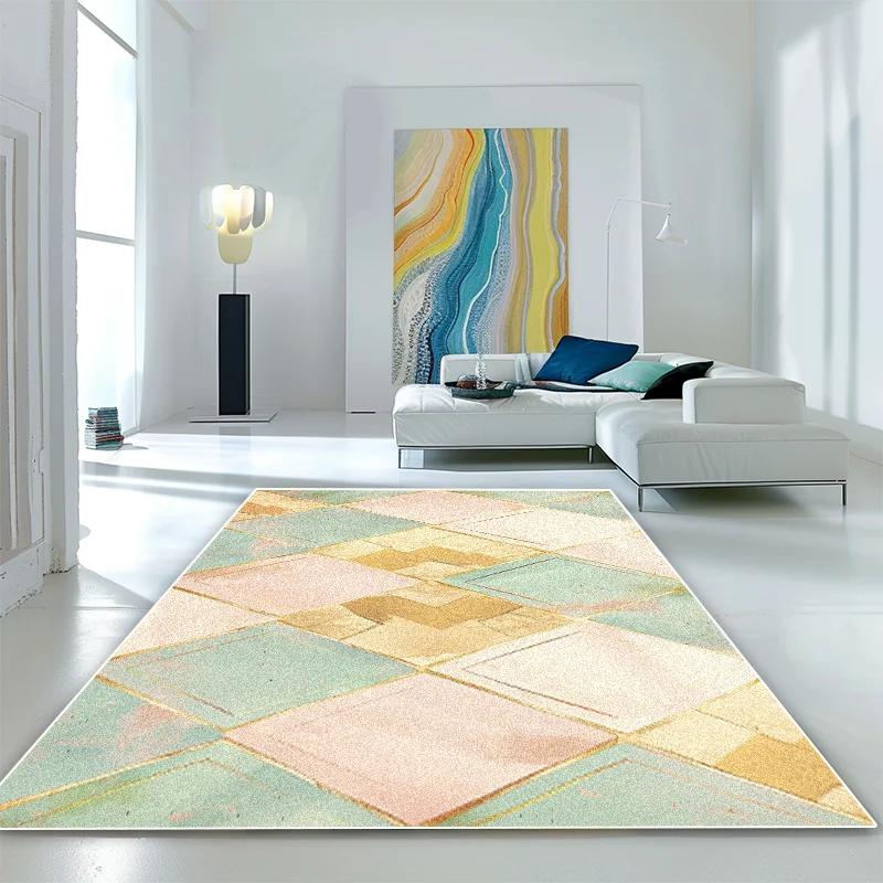 

Modern Simple Geometric Carpet Living Room Home Decoration Easy Cleaning Large Area Rugs Lounge Kitchen Non-slip Soft Floor Mats 100*160cm