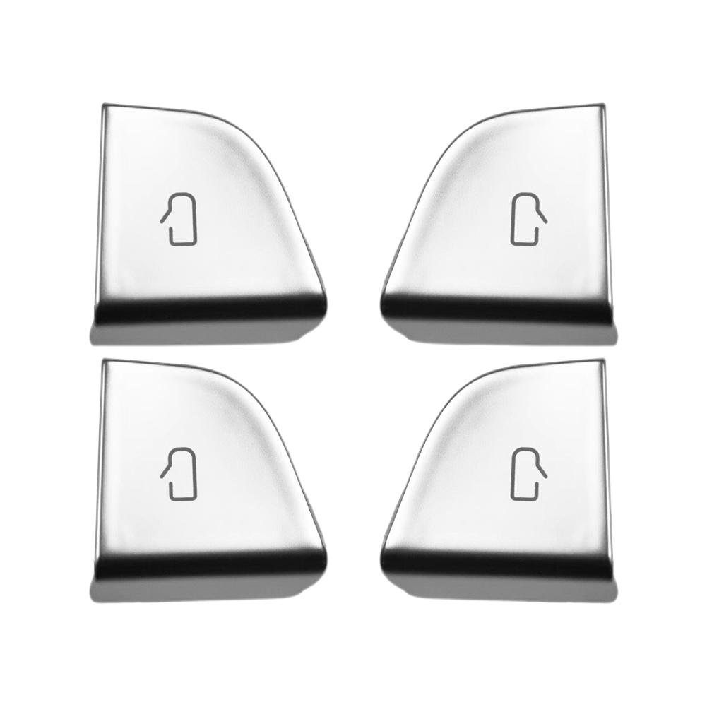 4X Car Button Stickers Cover Trim For Tesla Y Juniper 2025 Model 3 Highland 2024 Door Lock Switch Open Button Cover Protector