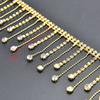 Beautiful Long Tassels Crystal Silver Diamond Chain Wedding Dress Necklace Garment Diy Decoration Sewing Costume Applique Trims