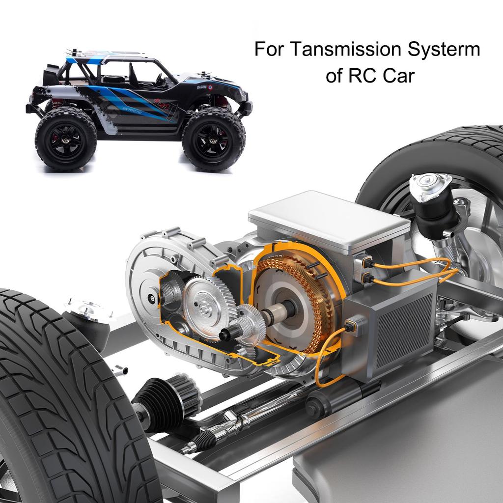 uxcell 48P Pinion Gear Set, 3.175mm (1/8") Shaft, 33T, 34T, 35T, 36T, 37T, Motor Gear, Hardened Steel Spur Pinion Gear with Step for RC Car (Set of 5)