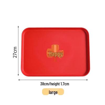 ZISIZ Doppeltes Glück Rote Hochzeits-Servierplatte