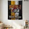 Name Custom Pittsburgh Pirates Wall Tapestry Aesthetic Wall Hanging Printed Fabric Blanket Decorative Tapestries for Bedroom Living Room Home Decor