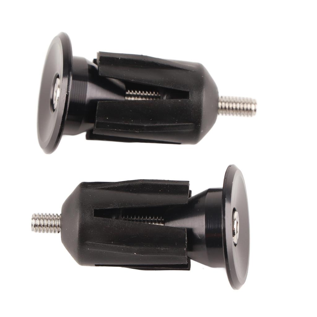 1 Pair Bike Bicycle Aluminum Handlebar Grips Cap Plug Handle Bar Caps End Plugs Black