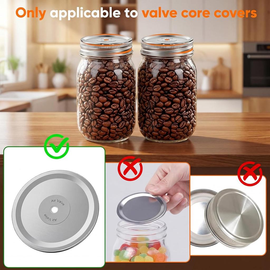 Electric Mason Jar Vacuum Sealer Kit, 3-in-1 Automatic Sealer for Wide & Regular Mouth Jars, Bags & Containers, Rechargeable One-Touch Preserver