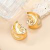 Gold/Silver Clip Earring Unique Spirals Shaped Ear Studs Irregular Geometric Ear Rings Elegant Party Jewelry Accessory