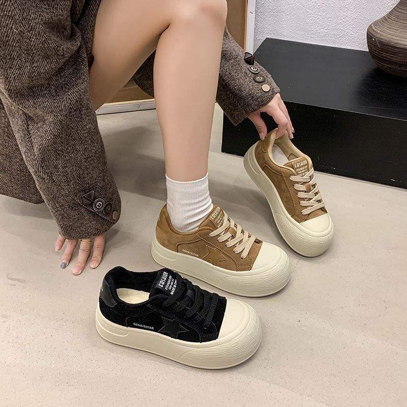 Platform-soled Star Board Shoes Women's 2025 Autumn and Winter New Velvet Warm Versatile Casual Sports Shoes Ins Tide