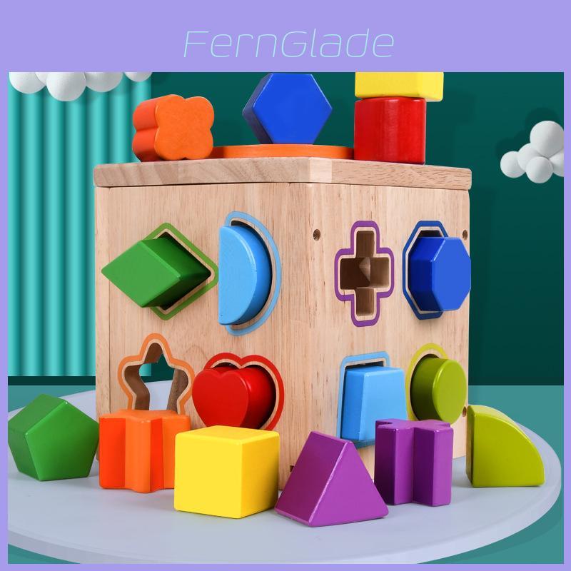 Geometrische Form Zuordnungsblöcke aus Holz für Kinder Pädagogisches Spielzeug zur Gehirnentwicklung